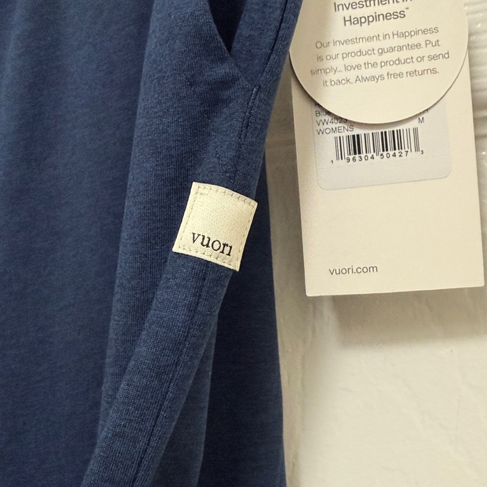 NWT Vuori Halo Essential Wideleg Pant in Blue Coast Heather - Picture 9 of 12